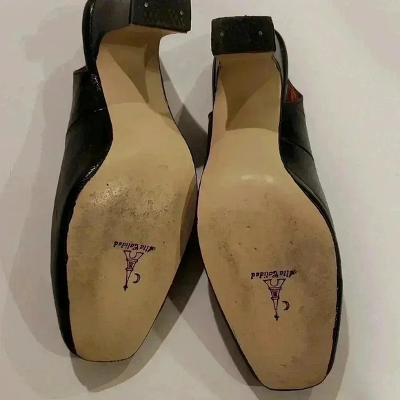 Vintage leather sling pumps - Picture 5 of 9